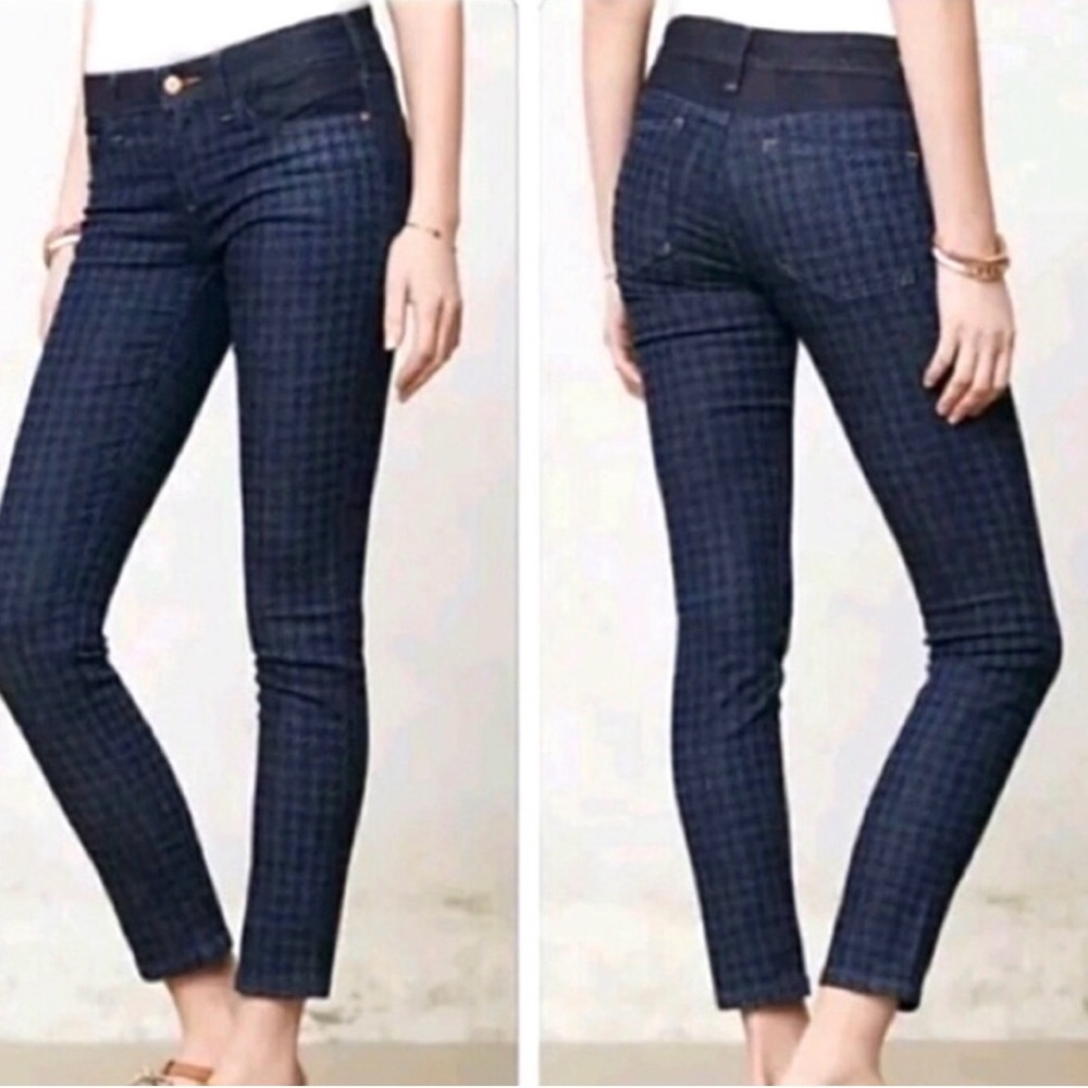 P3. Anthro. Pilcro and Letterpress Serif Houndstooth Skinny Jeans